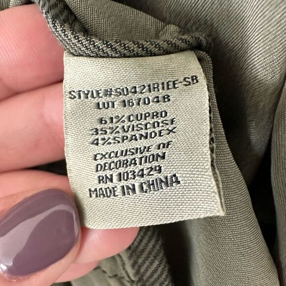 Marrakech Stretch Cupro Sage Green Full Zip Lightweight Utility Jacket Size S - Picture 5 of 6